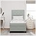 Letto Box con Materasso Grigio Chiaro 100x200 cm Velluto - Foto miniatura 5