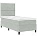 Letto Box con Materasso Grigio Chiaro 100x200 cm Velluto - Foto miniatura 6