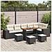 Set Divano da Giardino 10 pcs Nero e Crema 110 x 55 x 71 cm - Foto miniatura 2