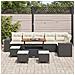 Set Divano da Giardino 10 pcs Nero e Crema 110 x 55 x 71 cm - Foto miniatura 3