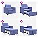 Divano Letto Singolo Blu Jeans 90 x 165 x 87 cm Tessuto - Foto miniatura 9