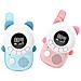 2 Walkie-talkie Per Bambini Schermo Lcd Retroilluminato, Modello Meow, Blu - Foto miniatura 1