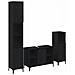 Set di mobili per il bagno 3 pcs Rovere nero Legno multistrato - Foto miniatura 1