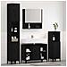 Set di mobili per il bagno 3 pcs Rovere nero Legno multistrato - Foto miniatura 4
