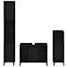 Set di mobili per il bagno 3 pcs Rovere nero Legno multistrato - Foto miniatura 9