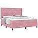 Letto a molle con materasso Rosa 180 x 200 cm Velluto - Foto miniatura 1