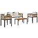 Set di Mobili da Esterno con cuscino 4 pcs Beige e Bianco Crema - Foto miniatura 1
