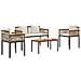 Set di Mobili da Esterno con cuscino 4 pcs Beige e Bianco Crema - Foto miniatura 3