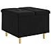 Pouf contenitore con cuscino Nero 60 x 60 x 45 cm Velluto - Foto miniatura 1