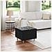 Pouf contenitore con cuscino Nero 60 x 60 x 45 cm Velluto - Foto miniatura 2