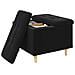 Pouf contenitore con cuscino Nero 60 x 60 x 45 cm Velluto - Foto miniatura 3