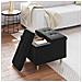 Pouf contenitore con cuscino Nero 60 x 60 x 45 cm Velluto - Foto miniatura 4