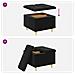 Pouf contenitore con cuscino Nero 60 x 60 x 45 cm Velluto - Foto miniatura 9