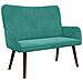 Sofa a Due Posti Turchese 115 x 61 x 87 cm Velluto - Foto miniatura 1