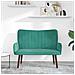 Sofa a Due Posti Turchese 115 x 61 x 87 cm Velluto - Foto miniatura 3
