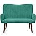 Sofa a Due Posti Turchese 115 x 61 x 87 cm Velluto - Foto miniatura 4