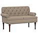 Loveseat con bottoni imbottiti Cappuccino 120 x 65 x 77 cm - Foto miniatura 1