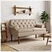 Loveseat con bottoni imbottiti Cappuccino 120 x 65 x 77 cm - Foto miniatura 2