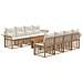 Set Divano da Giardino 9 pz Naturale e Bianco Crema polyrattan - Foto miniatura 1