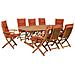 Set Da Giardino In Legno 8 Posti Con Cuscini Terracotta Maui - Foto miniatura 15