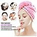 Asciugamano 3 Pack Microfibra Capelli Wrap Assorbente Eccellente Twist Caps Turbante Capelli Secchi Con Pulsanti Bagno Loop Fissare Salone Di Capelli Secchi Cappello Rosa Blu Viola - Foto miniatura 3