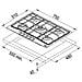 Piano Cottura Trend Line 750 FHTL7554GTCXLE a Gas 5 Fuochi Gas Colore Acciaio Inox - Foto miniatura 2