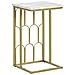 Tavolino Da Caffè Metallo Bianco E Oro 30 X 30 Cm Pandale - Foto miniatura 5