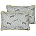Set Di 2 Cuscini Arales Cotone 30 X 50 Cm Grigio Chiaro Trama Animale - Foto miniatura 4