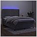 Letto A Molle Materasso E Led Grigio Chiaro 140x190 Cm Velluto - Foto miniatura 2