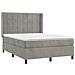 Letto A Molle Materasso E Led Grigio Chiaro 140x190 Cm Velluto - Foto miniatura 3