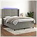 Letto A Molle Materasso E Led Grigio Chiaro 140x190 Cm Velluto - Foto miniatura 8