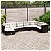 Set Divani da Giardino con Cuscini 8 pz Nero in Polyrattan - Foto miniatura 7