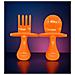 Posate Ergonomiche Per Bambini In Plastica - Set Di Cucina Arancione Funzionale - Foto miniatura 4