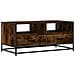 Tavolino Rovere Fumo 100x50x45cm In Legno Multistrato E Metallo - Foto miniatura 2