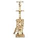 Albero Per Gatti E Tiragraffi Sisal 138 Cm Zampe Stampate Beige - Foto miniatura 4