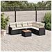 Set Divani Da Giardino Con Cuscini 7pz Nero Polyrattan - Foto miniatura 8