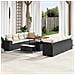 Set di divani da giardino  11 pezzi con cuscini Nero Rattan Acacia, Set da pranzo da giardino  3 pezzi con cuscini Nero Rattan Acacia - Foto miniatura 2