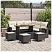 Set di Divano da Giardino a 9 Piezzi con Cuscini Nero Rattan Polietilene Acacia, Set di Pranzo da Giardino a 4 Piezzi con Cuscini Nero Rattan Polietilene Acacia - Foto miniatura 2