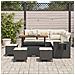 Set di Divano da Giardino a 9 Piezzi con Cuscini Nero Rattan Polietilene Acacia, Set di Pranzo da Giardino a 4 Piezzi con Cuscini Nero Rattan Polietilene Acacia - Foto miniatura 3