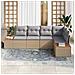Set Divano da Giardino 5 Pezzi con Cuscini Beige Rattan Poli Acacia - Foto miniatura 3