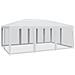 Tenda per Feste con 10 Pareti Laterali in Rete Bianca 6x4m HDPE - Foto miniatura 5