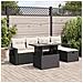 Set Divano da Giardino 6 pz con Cuscini Nero in Polyrattan - Foto miniatura 2