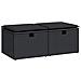 Set Divani da Giardino con Cuscini 2 pz Nero Polyrattan Acacia - Foto miniatura 1