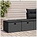 Set Divani da Giardino con Cuscini 2 pz Nero Polyrattan Acacia - Foto miniatura 2
