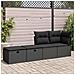 Set Divani da Giardino con Cuscini 2 pz Nero Polyrattan Acacia - Foto miniatura 3