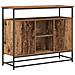 Credenza in Legno Antico 100x35x80 cm in Legno Ingenerizzato e Acciaio - Foto miniatura 1