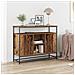 Credenza in Legno Antico 100x35x80 cm in Legno Ingenerizzato e Acciaio - Foto miniatura 2