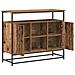 Credenza in Legno Antico 100x35x80 cm in Legno Ingenerizzato e Acciaio - Foto miniatura 5