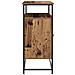 Credenza in Legno Antico 100x35x80 cm in Legno Ingenerizzato e Acciaio - Foto miniatura 7