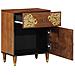 Comodino Marrone miele Legno massello 50 x 33 x 60 cm Durevole - Foto miniatura 2